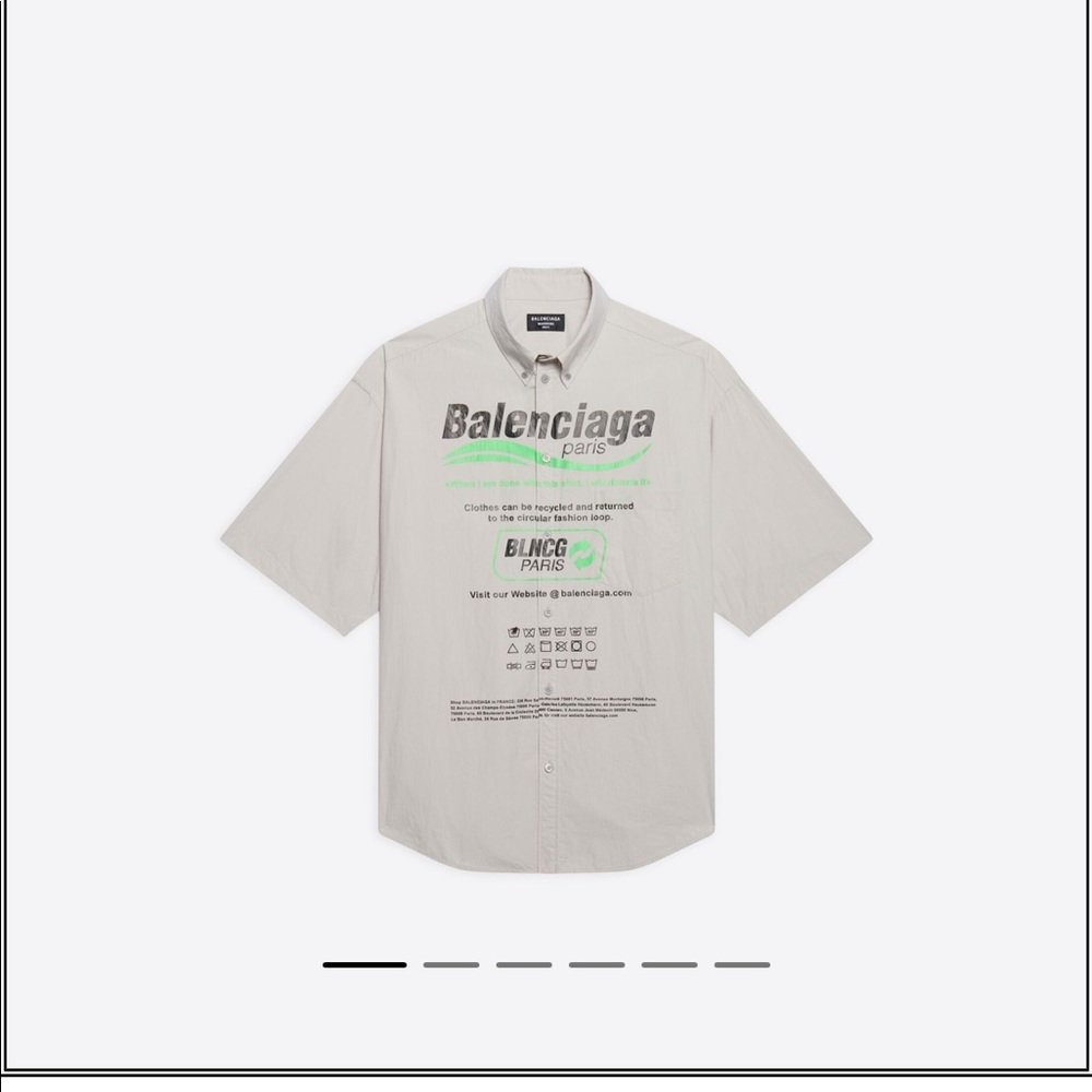 Balenciaga DRY CLEANING LARGE FIT SHIRT IN GREY